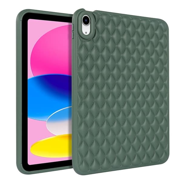 iPad Air 2025-2020 Skal Diamond Textur TPU Mörk Grön