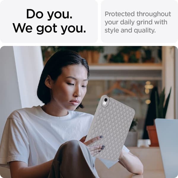 iPad Air 2025-2020 Skal Diamond Textur TPU Grå