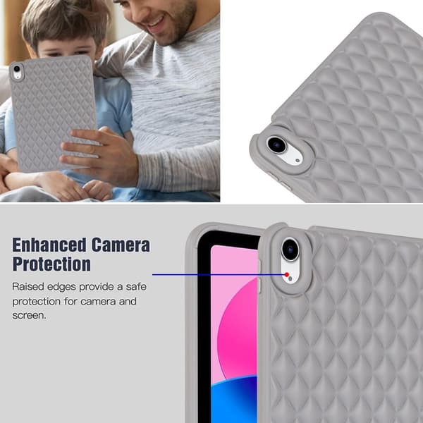 iPad Air 2025-2020 Skal Diamond Textur TPU Grå