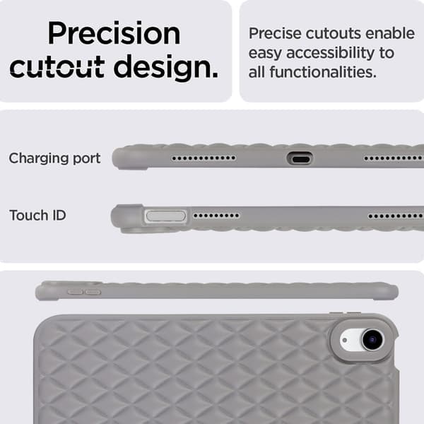 iPad Air 2025-2020 Skal Diamond Textur TPU Grå