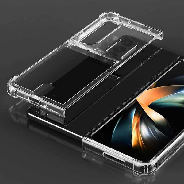 Samsung Galaxy Z Fold 4 - Pehmeä läpinäkyvä kuori + pehmeä suojakalvo Kaksi osaa