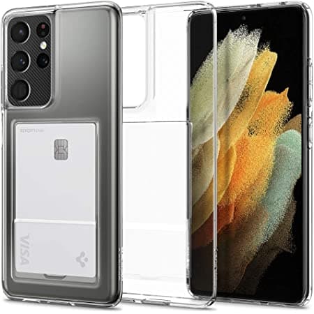 Samsung Galaxy S21 Ultra - läpinäkyvä kuori + täysin karkaistu suojalasi