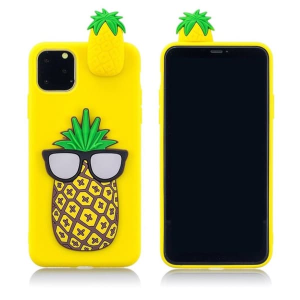 Cute 3D iPhone 11 kuoret - Cool Keltainen Ananas