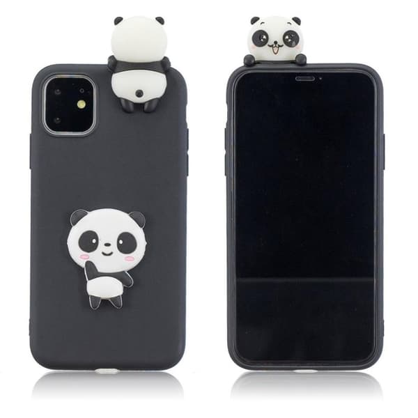Cute 3D iPhone 11 Pro Max kuoret - Musta / Panda