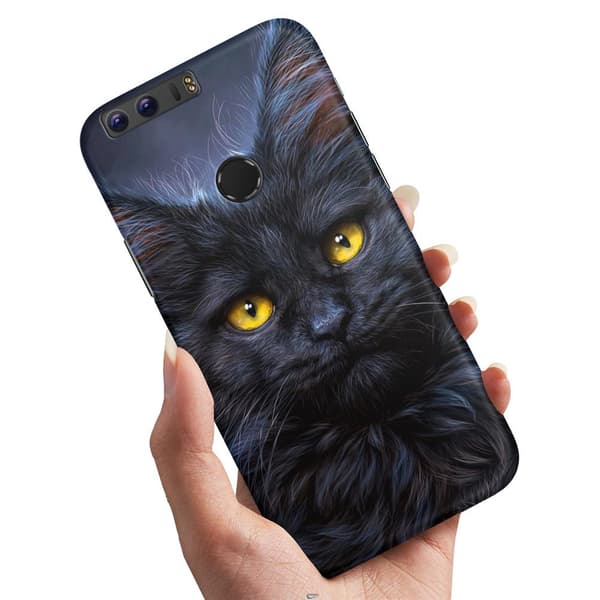 Huawei Honor 8 - Deksel/Mobildeksel Svart Katt