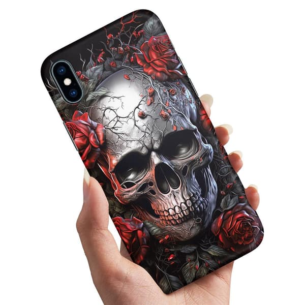 iPhone XS Max - Deksel/Mobildeksel Skull Roses