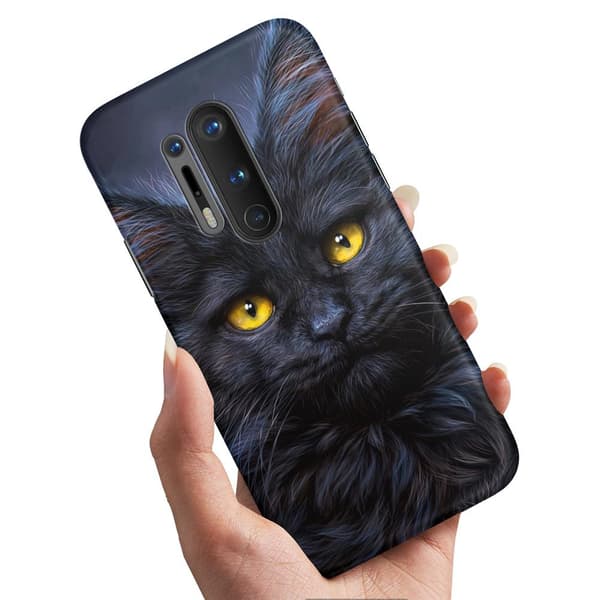 OnePlus 8 Pro - Deksel/Mobildeksel Svart Katt