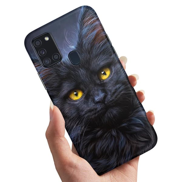 Samsung Galaxy A21s - Deksel/Mobildeksel Svart Katt