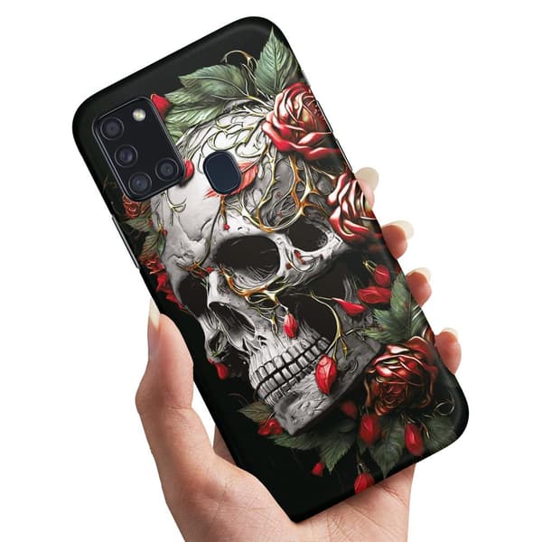 Samsung Galaxy A21s - Deksel/Mobildeksel Skull Roses