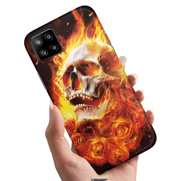 Samsung Galaxy A22 5G - Cover/Mobilcover Burning Skull