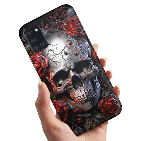 Samsung Galaxy A31 - Cover/Mobilcover Skull Roses