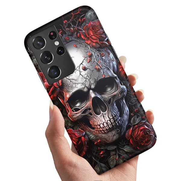 Samsung Galaxy S22 Ultra - Cover/Mobilcover Skull Roses