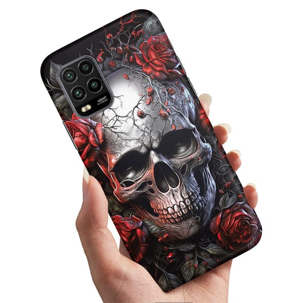Xiaomi Mi 10 Lite - Cover/Mobilcover Skull Roses