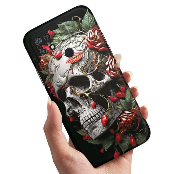 Xiaomi Redmi 10C - Deksel/Mobildeksel Skull Roses