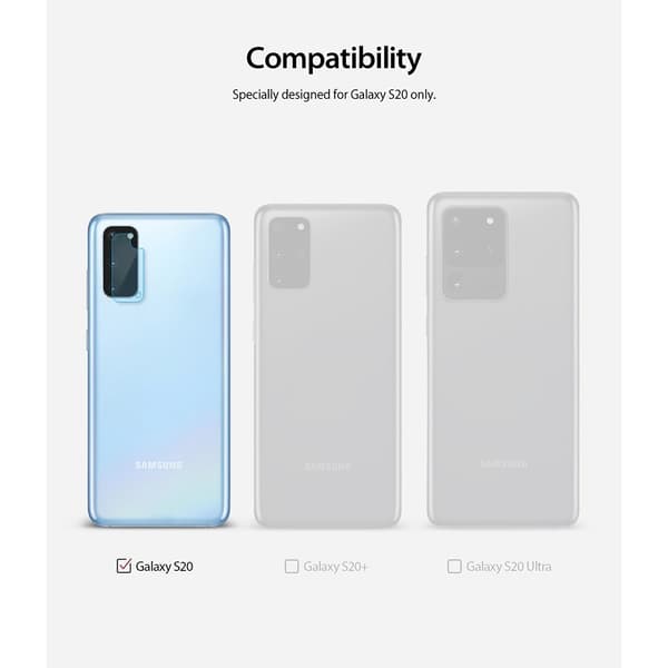Ringke Samsung Galaxy S20 Kameran suoja Camera Protector Glass 3-pack