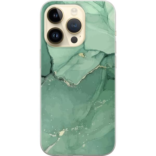 Apple iPhone 14 Pro Gennemsigtig cover Grøn marmor