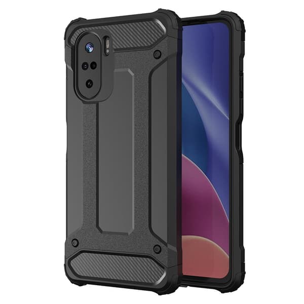 Hybrid Armor -hybridikotelo panssarisuojalla Xiaomi Redmi K40 Pro + / K40 Pro / K40 / Poco F3 musta