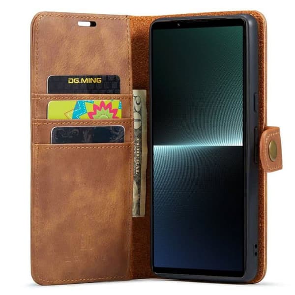 Lompakkokotelo DG-Ming 2i1 Sony Xperia 1 V - Ruskea