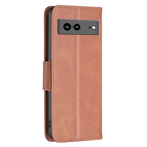 SKALO Google Pixel 7a Flip Cover m. pung i PU-læder - Brun