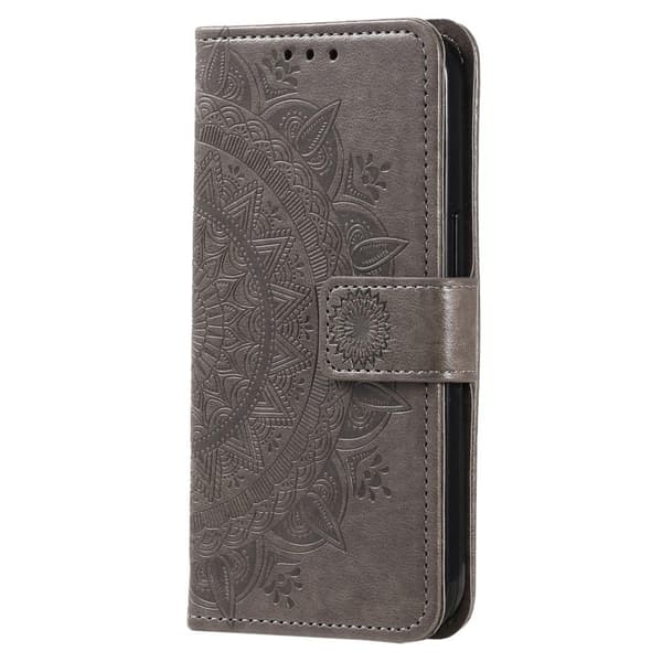 SKALO Google Pixel 7a Mandala lompakkokotelo - Harmaa