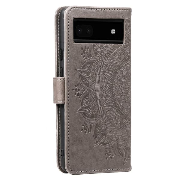 SKALO Google Pixel 7a Mandala lompakkokotelo - Harmaa