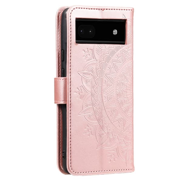 SKALO Google Pixel 7a Mandala Plånboksfodral - Roséguld