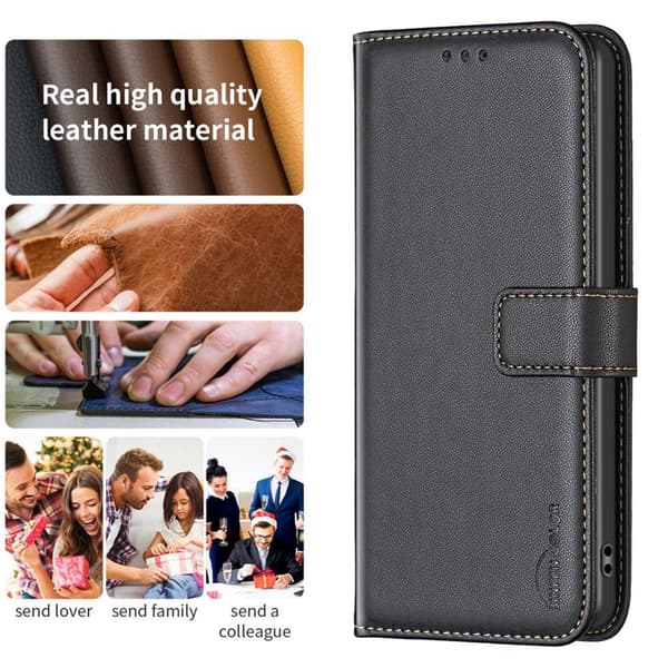 Google Pixel 7a BINFEN COLOR Embossed Plånboksfodral - Svart