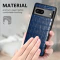 Pikkukuva 3 / 8: SKALO Google Pixel 7a Crocodile PU Nahka Hybrid Suojakuori - Sininen