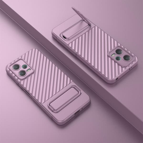 SKALO Xiaomi Redmi Note 12 5G Twill 2.0 TPU-kuori telineellä - Violetti