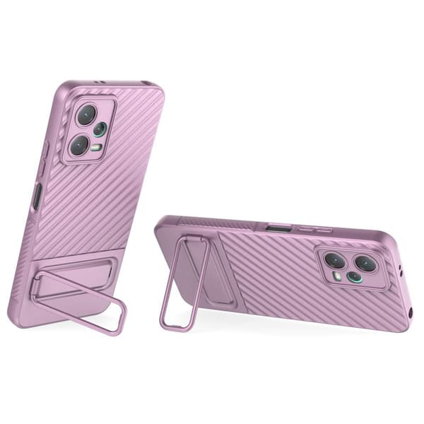 SKALO Xiaomi Redmi Note 12 5G Twill 2.0 TPU-kuori telineellä - Violetti