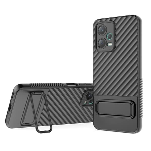 SKALO Xiaomi Redmi Note 12 5G Twill 2.0 TPU skal med ställ - Svart
