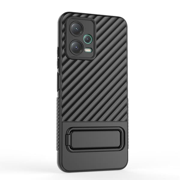 SKALO Xiaomi Redmi Note 12 5G Twill 2.0 TPU skal med ställ - Svart