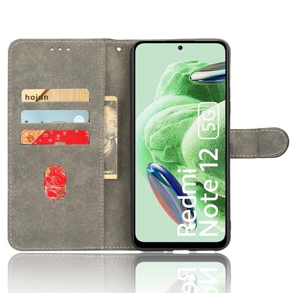 SKALO Xiaomi Redmi Note 12 5G Lompakkokotelo PU-nahkaa - Musta