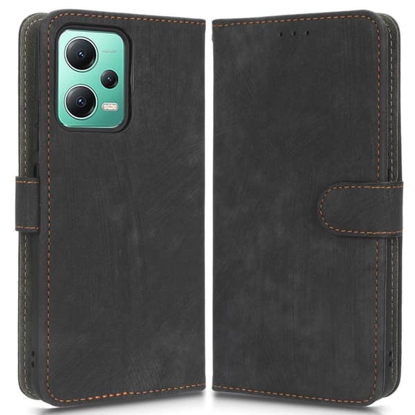 SKALO Xiaomi Redmi Note 12 5G Lompakkokotelo PU-nahkaa - Musta