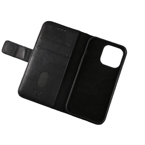 iPhone 12 Mini Plånboksfodral i Genuint läder – Svart