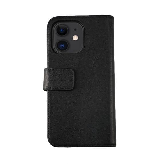iPhone 12 Mini Plånboksfodral i Genuint läder – Svart