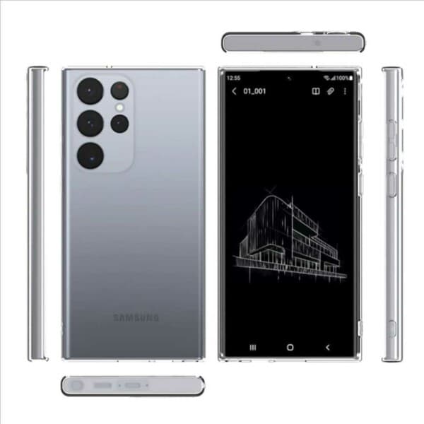 Galaxy S23 Ultra Genomskinligt Skal Tunt Transparent