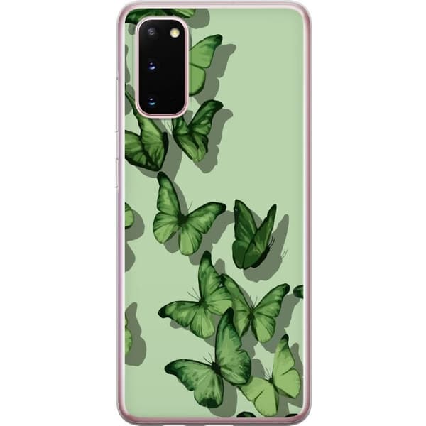 Samsung Galaxy S20 Gennemsigtig cover Grønne Sommerfugle