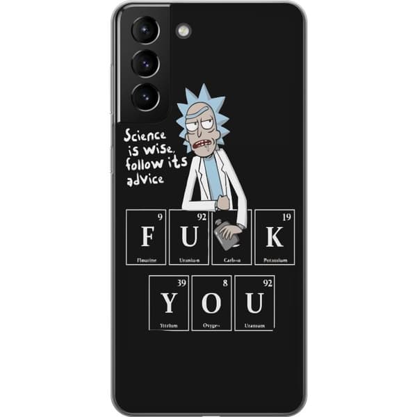 Samsung Galaxy S21+ 5G Genomskinligt Skal Rick and Morty Fu*k You