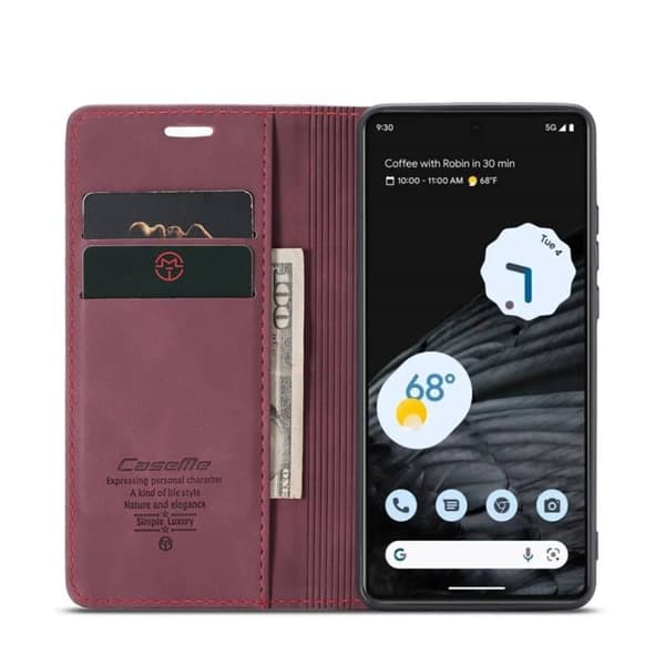 CaseMe Smart Magnet FlipCase Google Pixel 8 - Vinrød