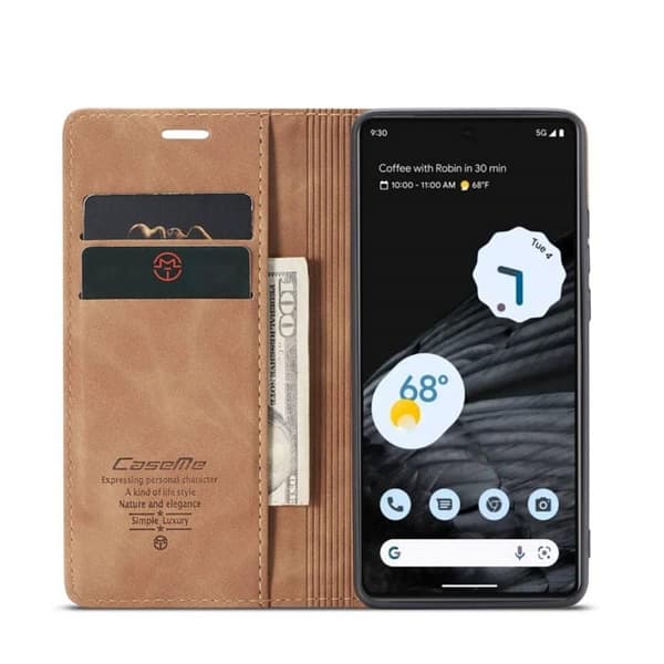 CaseMe Smart Magnet Flipdeksel Google Pixel 8 - Brun