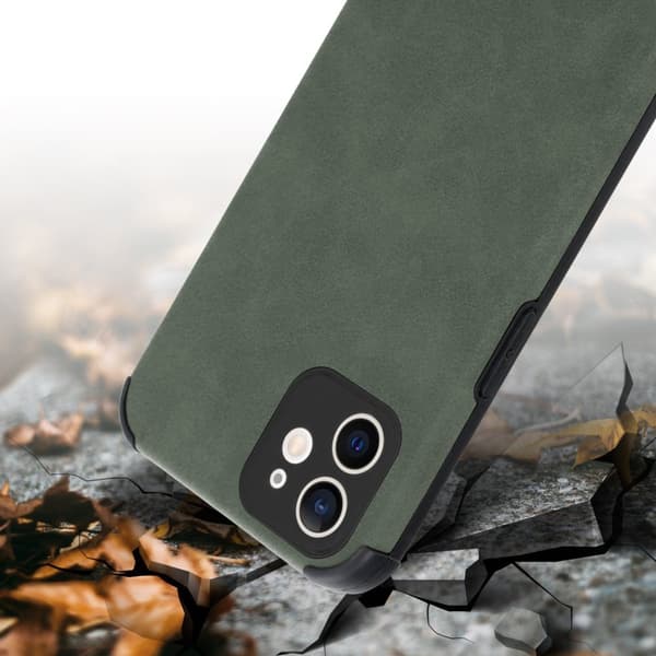 iPhone 12 Fodral Skal av TPU-silikon med fin baksida i faux-suede Mobilskydd