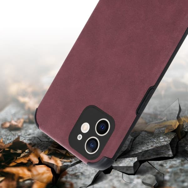 iPhone 12 Fodral Skal av TPU-silikon med fin baksida i faux-suede Mobilskydd