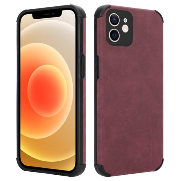 iPhone 12 Fodral Skal av TPU-silikon med fin baksida i faux-suede Mobilskydd