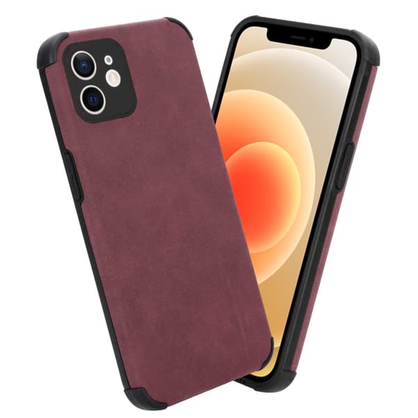 iPhone 12 Fodral Skal av TPU-silikon med fin baksida i faux-suede Mobilskydd