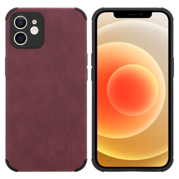 iPhone 12 Fodral Skal av TPU-silikon med fin baksida i faux-suede Mobilskydd