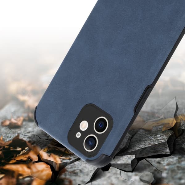 iPhone 12 Fodral Skal av TPU-silikon med fin baksida i faux-suede Mobilskydd