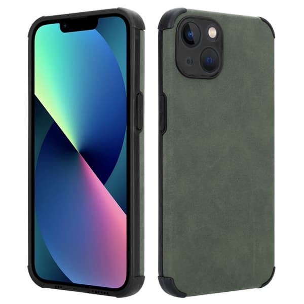 Deksel til iPhone 13 Beskyttelsesdeksel TPU-silikon med bakside av edelt kunstmuggskinn
