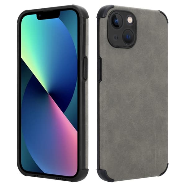 Deksel til iPhone 13 Beskyttelsesdeksel TPU-silikon med bakside av edelt kunstmuggskinn