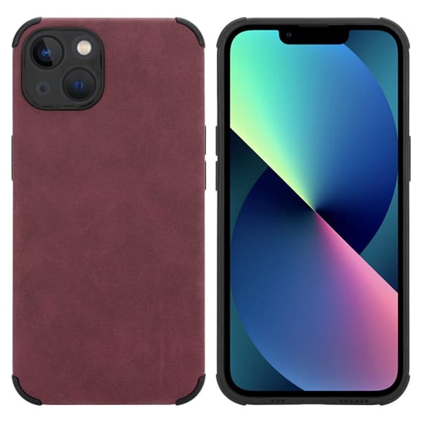 iPhone 13 Suojakuori Suojakotelo valmistettu TPU-silikonista jossa on jalo keinotekoinen mokkanahkainen takapuoli